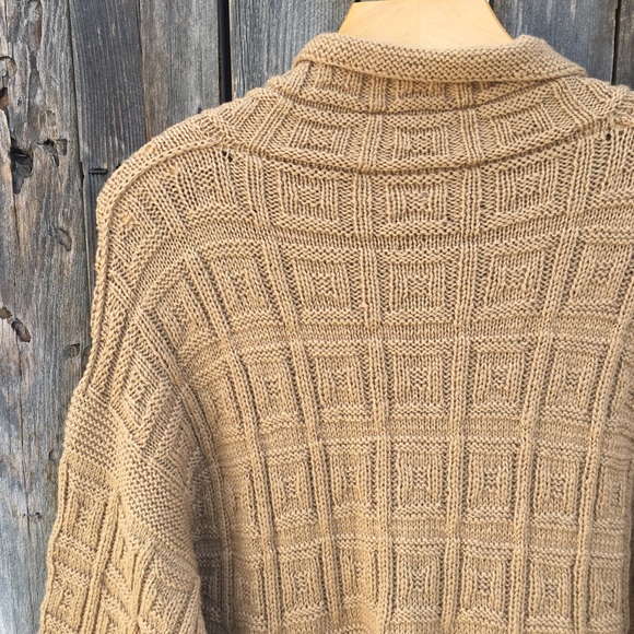 Marion Foale Handknit Wool Cardigan Camel Tan XL - Picture 8 of 15